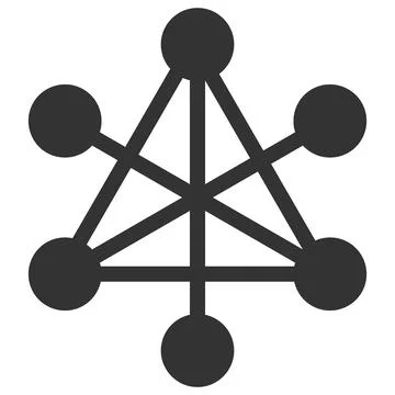 Network Nodes Vector Icon Flat Illustration Illustrazione stock