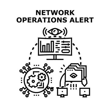 Network operations alert and security monitoring system Stock Illustration
