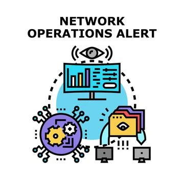 Network operations alert and security monitoring system Stock Illustration