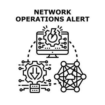 Network operations alert and system monitoring concept Stock Illustration