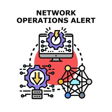 Network operations alert and system monitoring concept Stock Illustration