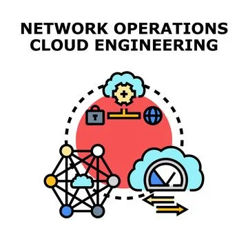 Network operations cloud engineering business concept 库存插图