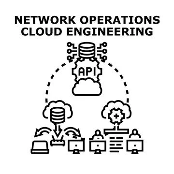 Network operations cloud engineering concept illustration イラスト素材