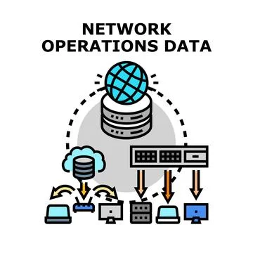 Network operations data managing global cloud computing and server infrastr.. Stockillustratie