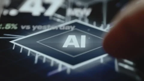 Network Operations Forecasting Analytics Display with Interactive Data Stock Footage 340560413