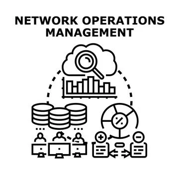 Network operations management concept demonstrating cloud computing, data ana イラスト素材