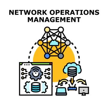 Network operations management implementing cloud database infrastructure 스톡 일러스트