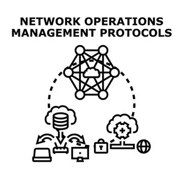 Network operations management protocols global data exchange イラスト素材