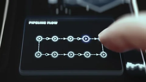 Network Operations Performance Analysis Interface with Interactive Data Stock Footage 340550590
