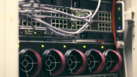 Network operator equpment blinking led Video stock 91925447