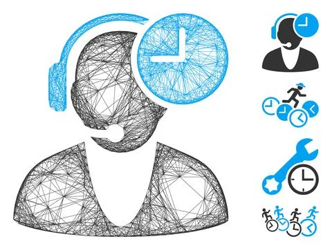 Network Operator Time Vector Mesh Illustrazione stock