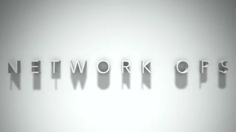 Network ops 3D title animation with shadows on a white background Stock Footage 297518063