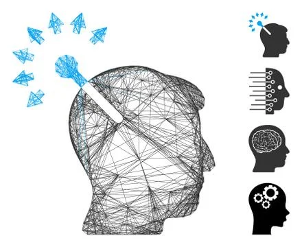 Network Optical Neural Interface Vector Mesh イラスト素材