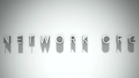 Network org 3D title animation with shadows on a white background Stock Footage 297796895