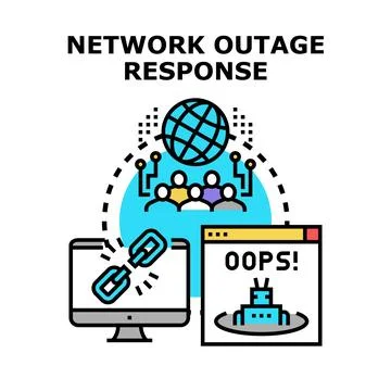 Network outage response and internet problem resolution concept Stock Illustration