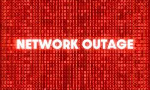  Network Outage, warning sign. Network Outage, warning sign. Computer crim... Stock Photos