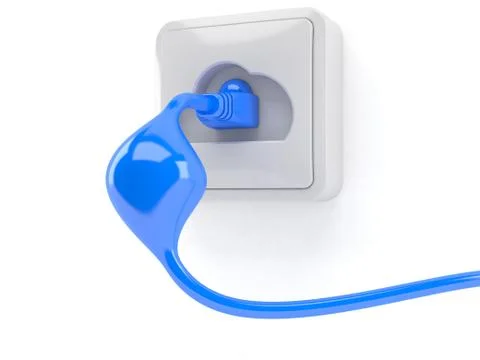 Network outlet in cloud shape Stock Illustration