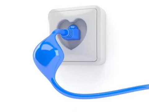 Network outlet in heart shape Stock Illustration