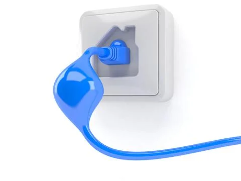 Network outlet with network plug Stock Illustration