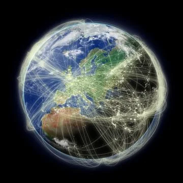 Network over Europe Stock Illustration