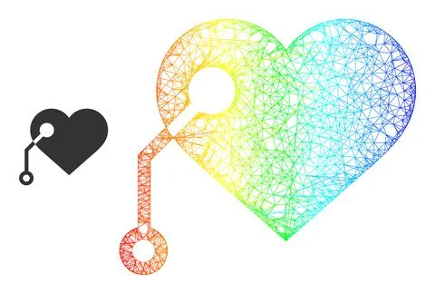 Network Pacemaker Mesh Icon with Spectral Gradient Ilustración de archivo