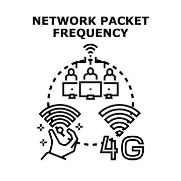 Network packet frequency optimizing wireless data transferring connection Stock Illustration