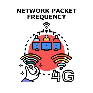 Network packet frequency optimizing wireless data transferring connection Stock Illustration