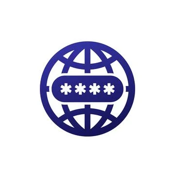 Network password icon, computer security vector pictogram イラスト素材