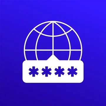 Network password icon, computer security vector イラスト素材