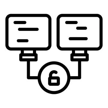 Network password icon outline vector. Multi verification イラスト素材