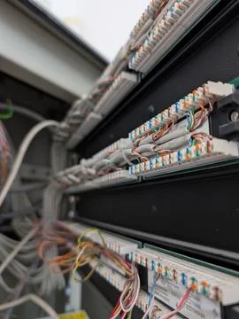 Network Patch Panel Wiring Connections Infrastructure Stock Photos