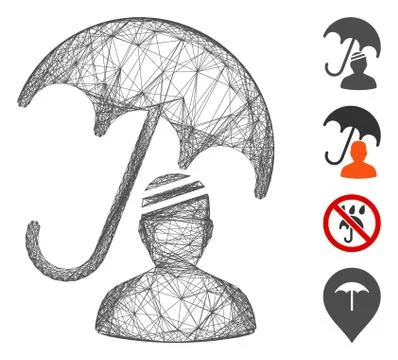 Network Patient Umbrella Protection Vector Mesh Stock Illustration