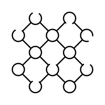 Network pattern connecting circles forming a grid structure 스톡 일러스트
