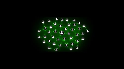 A network of people connected by neon line effect, Animation of People netw.. Stock Footage 308849015