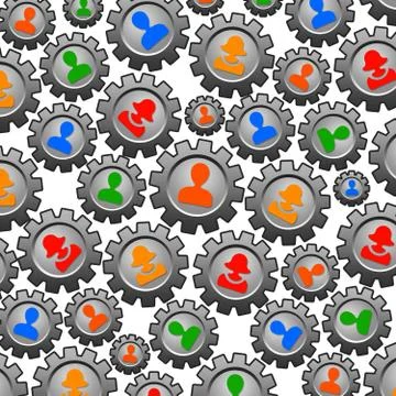 Network people gears Stock Illustration