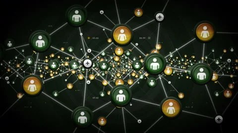 Network Of People Green Stock Footage 65067441