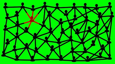 Network of people propagation effect animation concept green screen Stock Footage 127404285