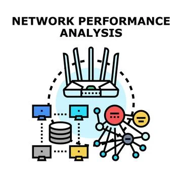 Network performance analysis and data optimization concept 스톡 일러스트