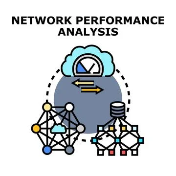 Network performance analysis and data optimization process 스톡 일러스트