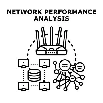 Network performance analysis and data optimization concept Stock Illustration