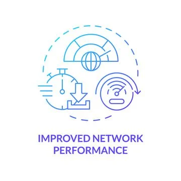 Network performance blue gradient concept icon Stock Illustration