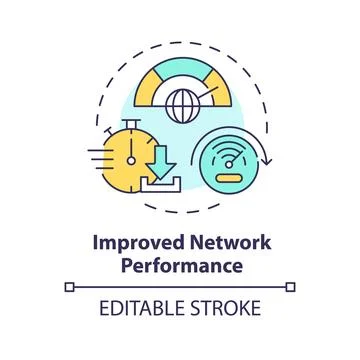 Network performance multi color concept icon Stock Illustration
