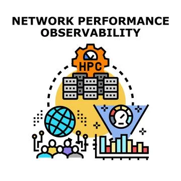Network performance observability with high performance computing Stock Illustration