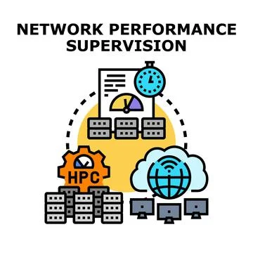 Network performance supervision and optimization concept イラスト素材