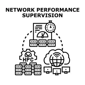 Network performance supervision and optimization concept Stock Illustration