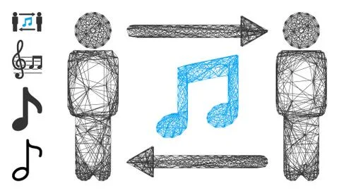 Network Persons Music Exchange Vector Mesh Stock Illustration