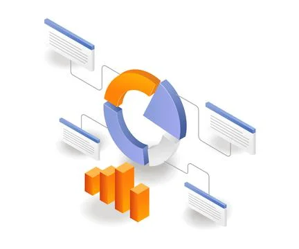 Network pie chart infographics design Stock Illustration