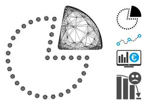 Network Pie Chart Vector Mesh イラスト素材