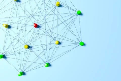 Network with pins Stock Illustration