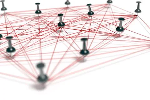 Network with pins 스톡 일러스트